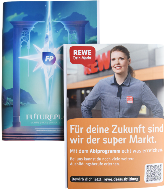 Stundenplaner mit Beispielwerbung von Kaufland auf der Rückseite