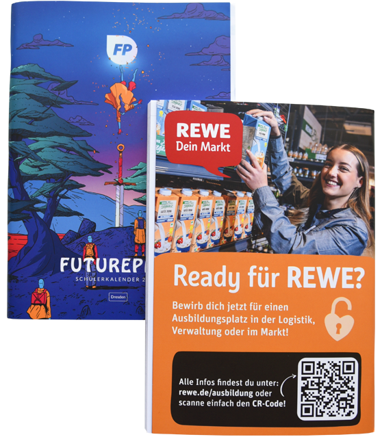 Stundenplaner mit Beispielwerbung von Kaufland auf der Rückseite